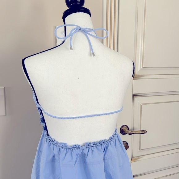 3.1 Phillip Lim Gathered Ruched Blue Cotton Dress Size 6 - Picture 9 of 14